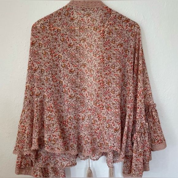 NWOT Free People Lola Chiffon Floral Print Kimono - Picture 4 of 5